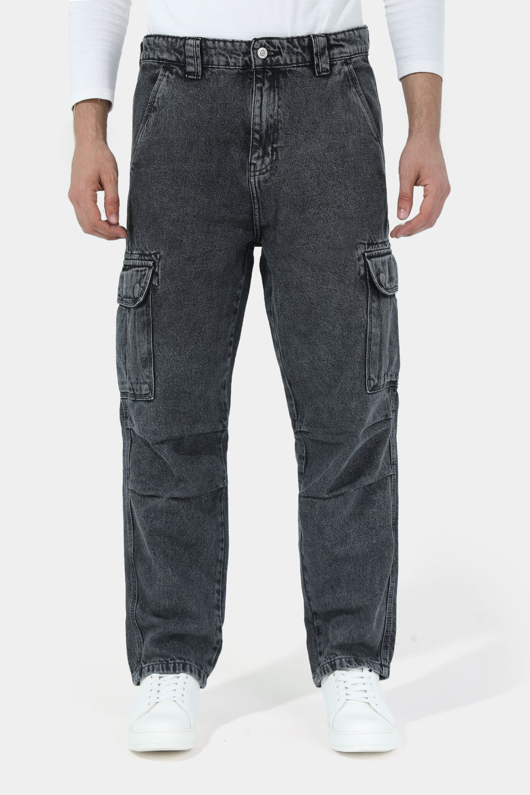 Grey Loos Fit Jean Pants