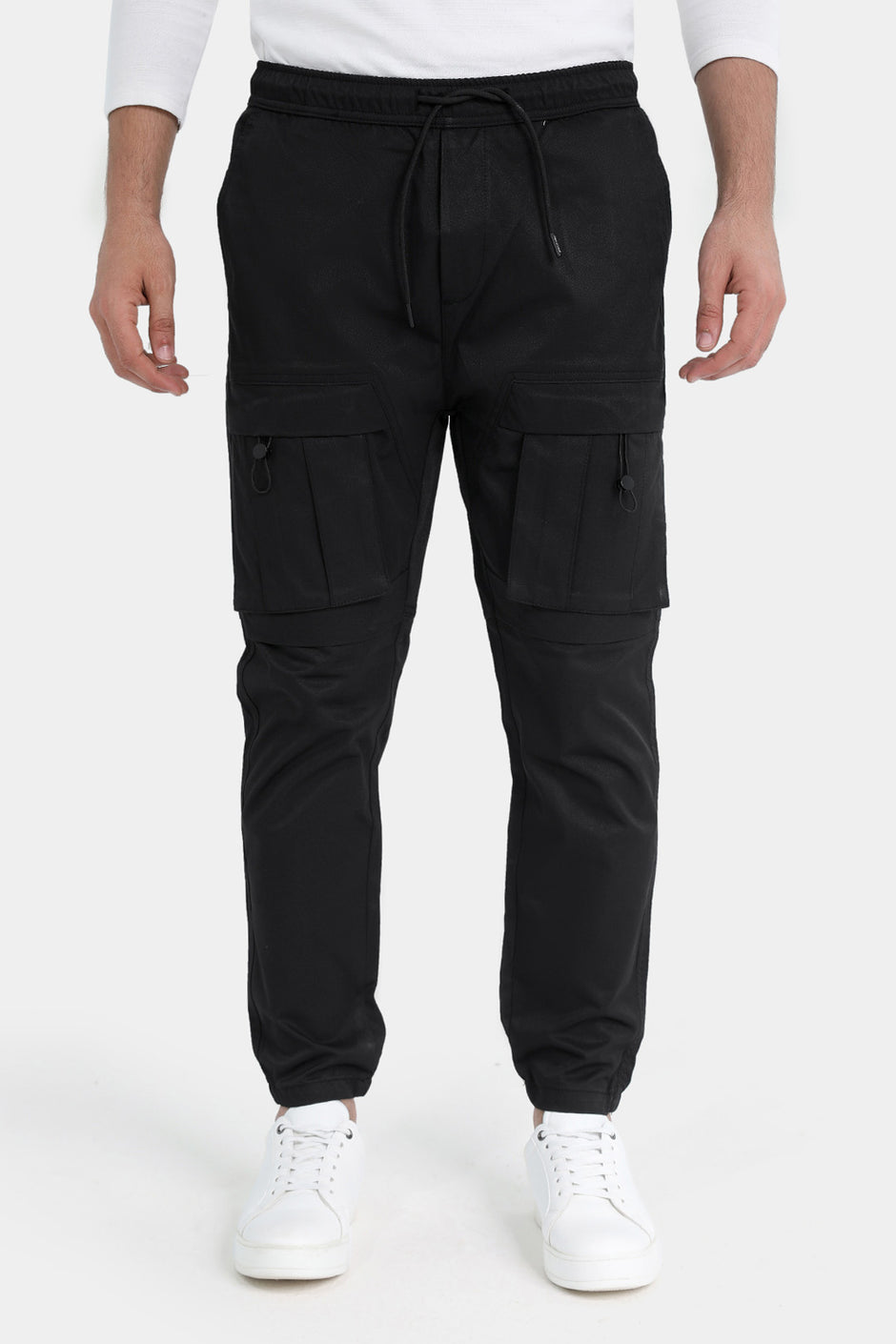 Black Slim Fit Cargo Pants