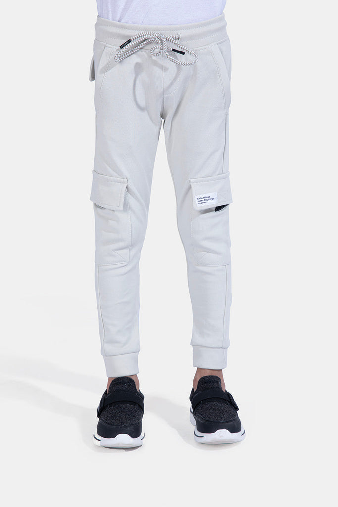 Beige Slim Fit Sweat Pants