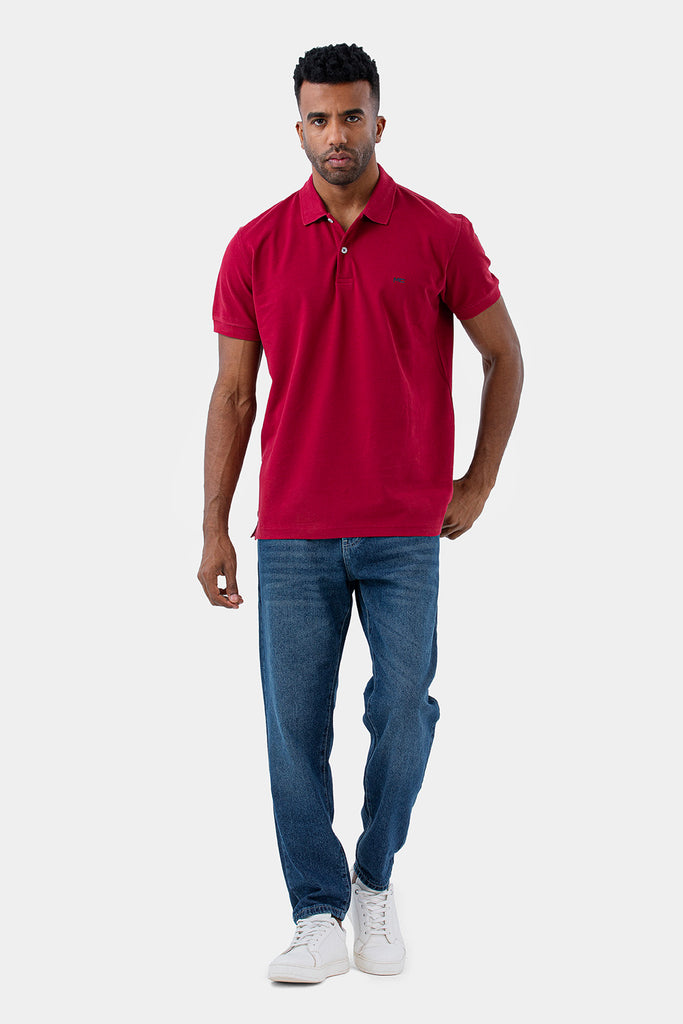 Burgundy Basic Polo Shirt