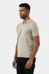 beige knitted polo shirt