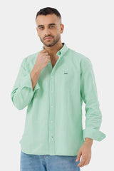 green striped slim fit shirt