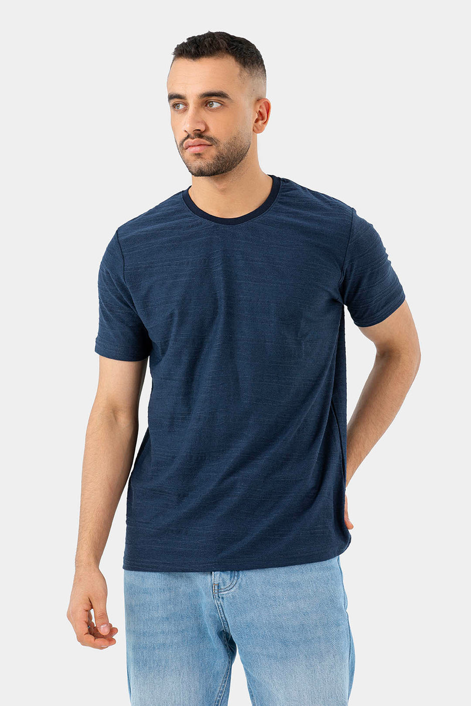 Navy Basic Crew Neck T-Shirt