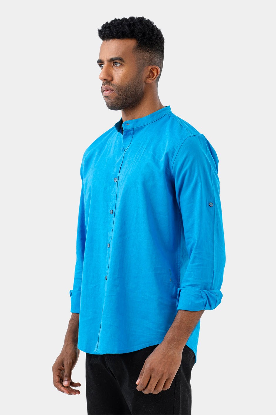 Blue linen Slim Fit Shirt