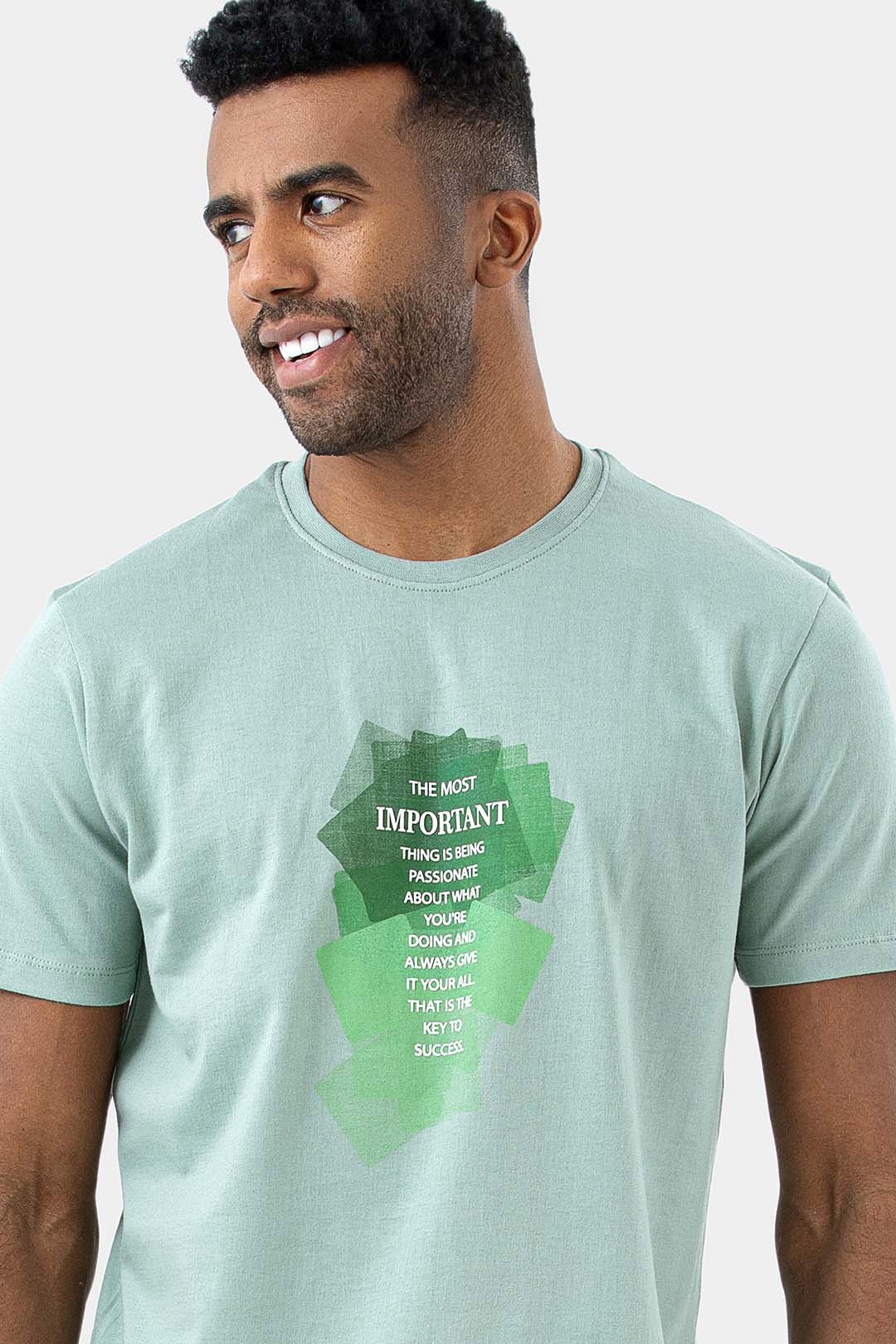 Mint Printed Crew Neck T-Shirt