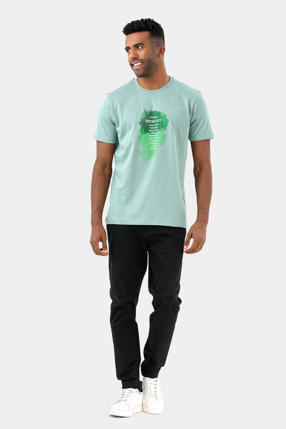 Mint Printed Crew Neck T-Shirt