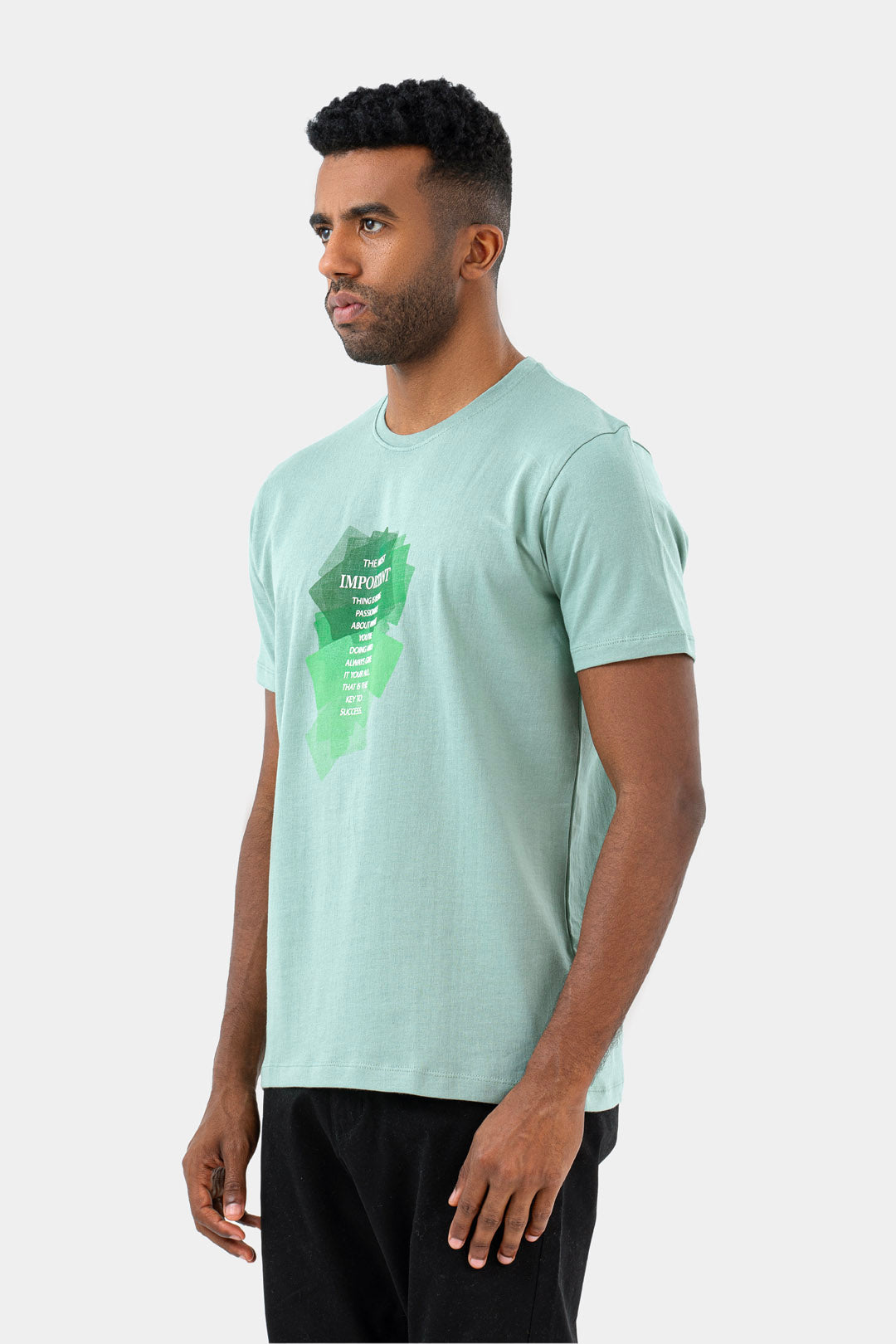 Mint Printed Crew Neck T-Shirt