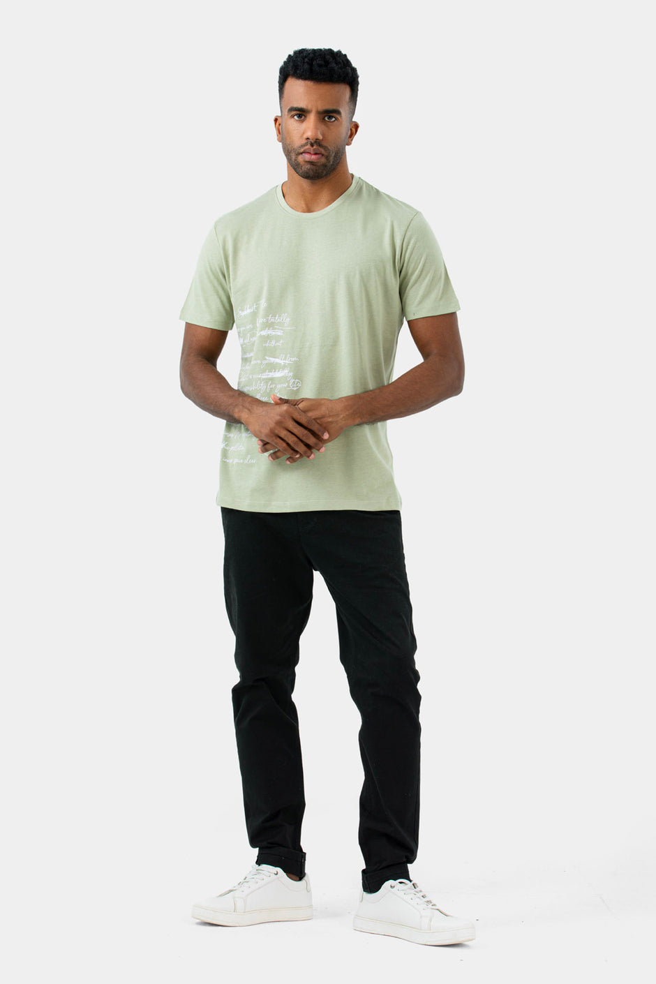 Mint Green Crew Neck Printed T-shirt