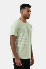 Mint Green Crew Neck Printed T-shirt