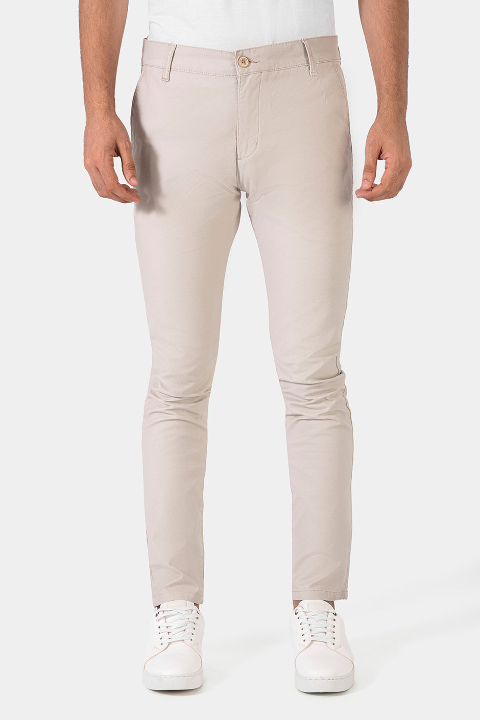 Beige Slim Fit Chino Pants