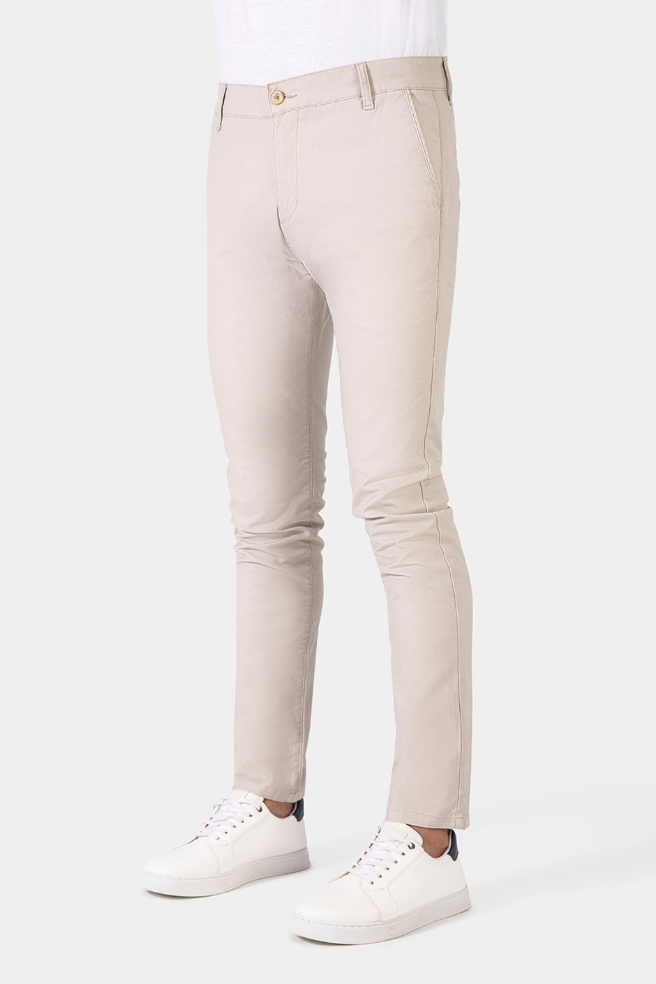 Beige Slim Fit Chino Pants