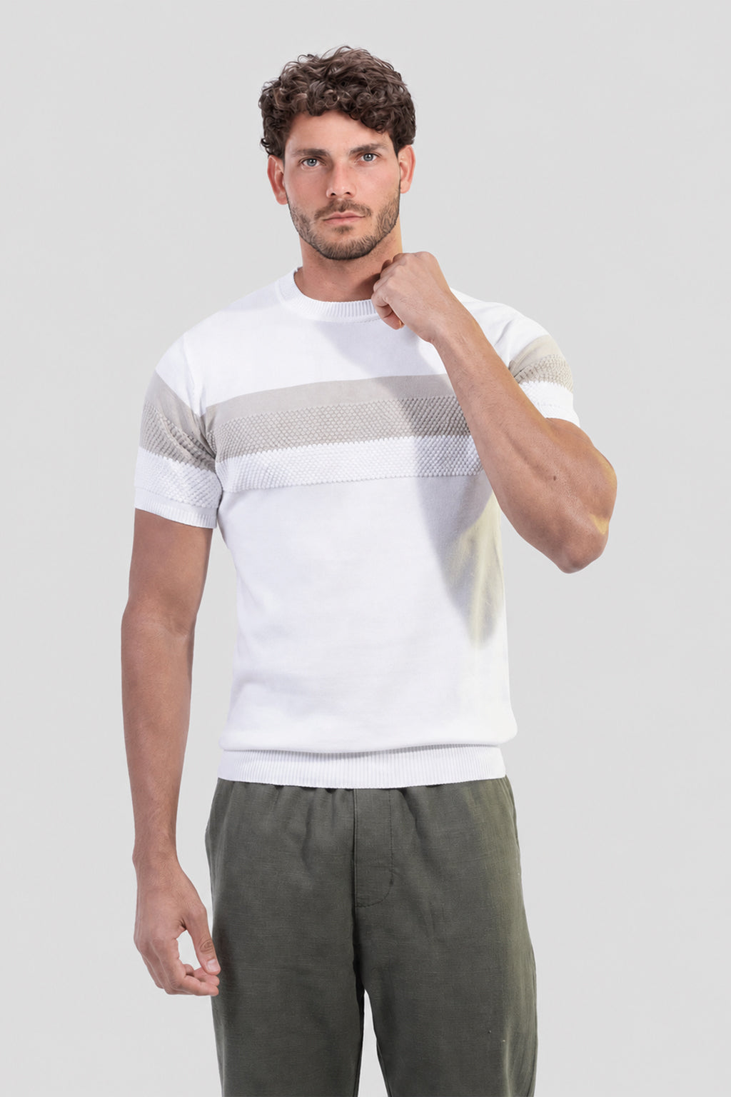 Crew Neck Knitted T-Shirt