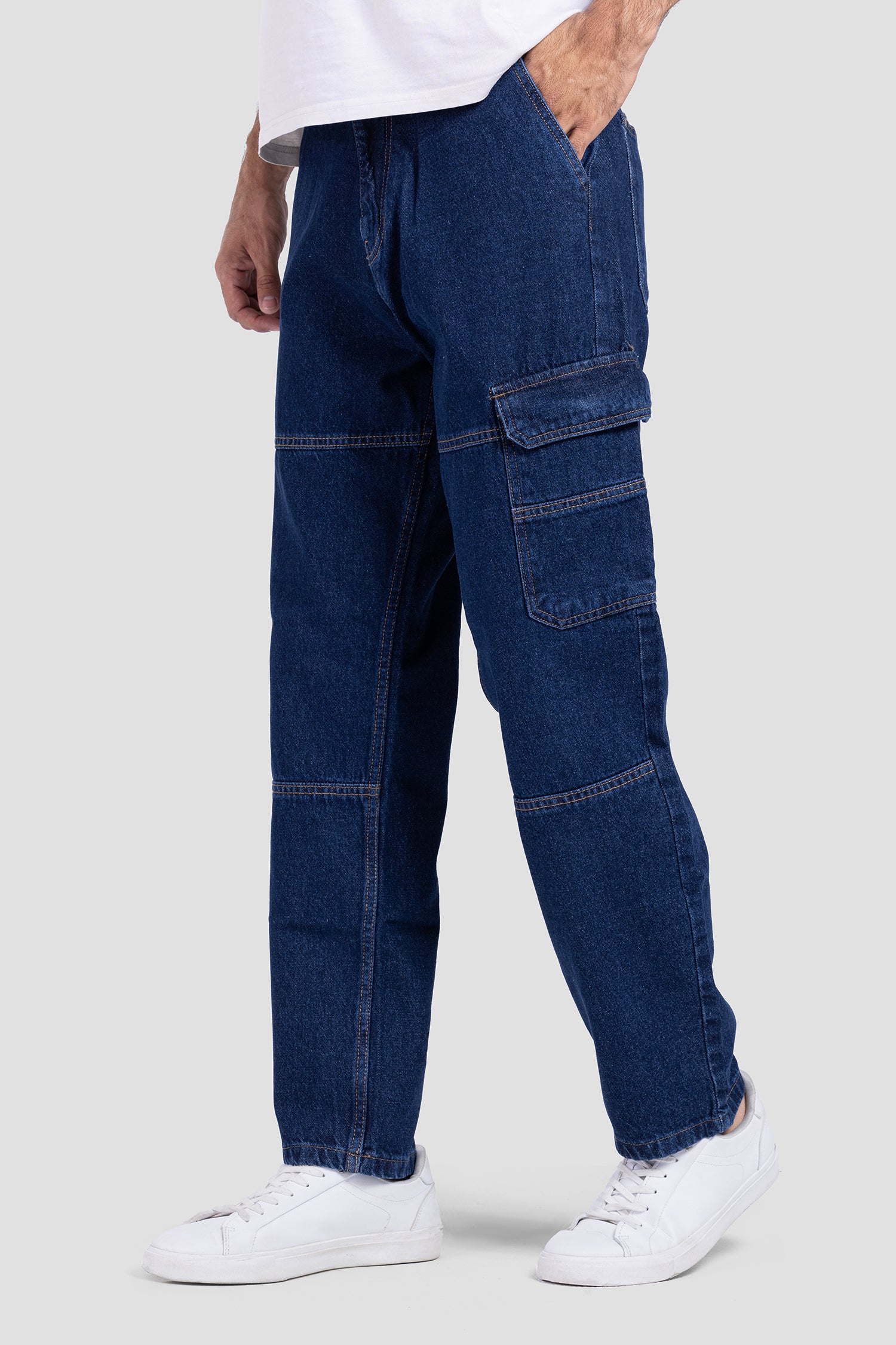 CARGO FIT DENIM PANTS