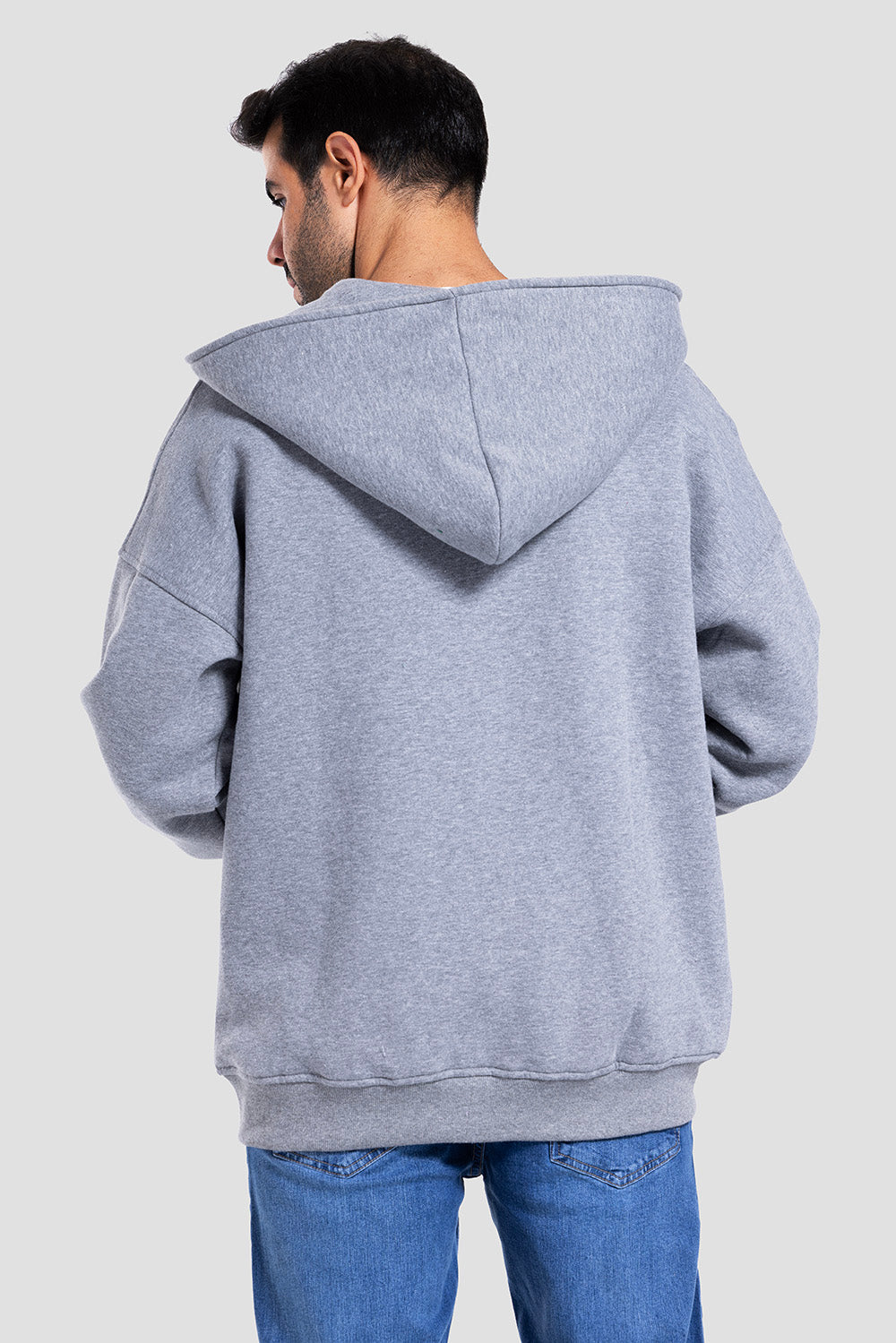 FULL BUTTON HOODED SWEATSHIRT
