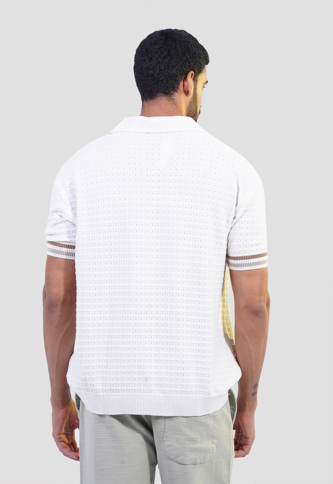 Knitted Over Size Polo Shirt