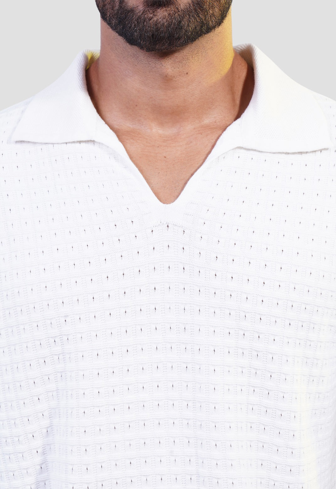 Knitted Over Size Polo Shirt