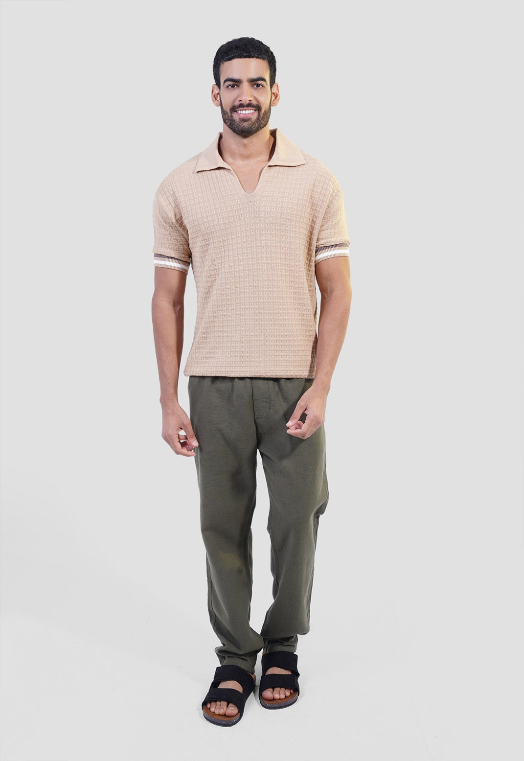 Knitted Over Size Polo Shirt