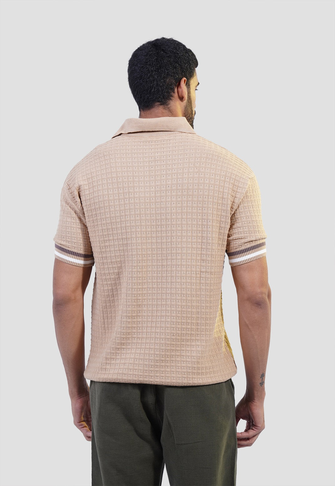 Knitted Over Size Polo Shirt