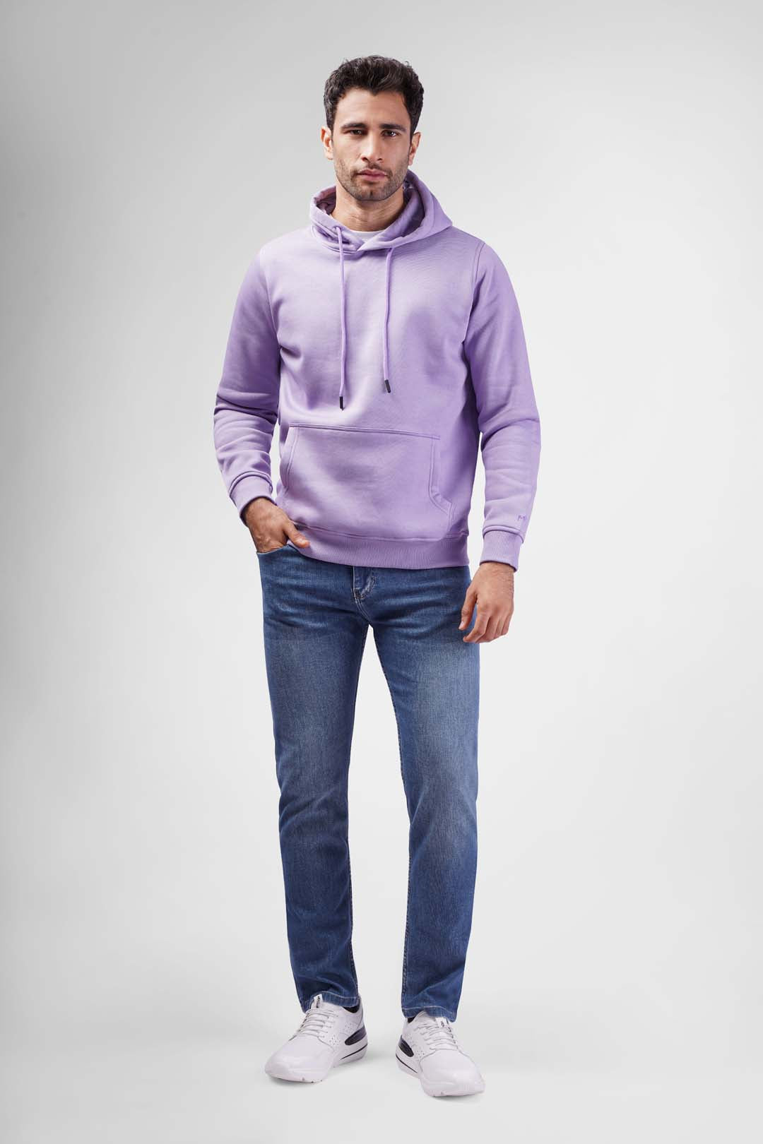 Purple Basic Hoodie Sweatshirt