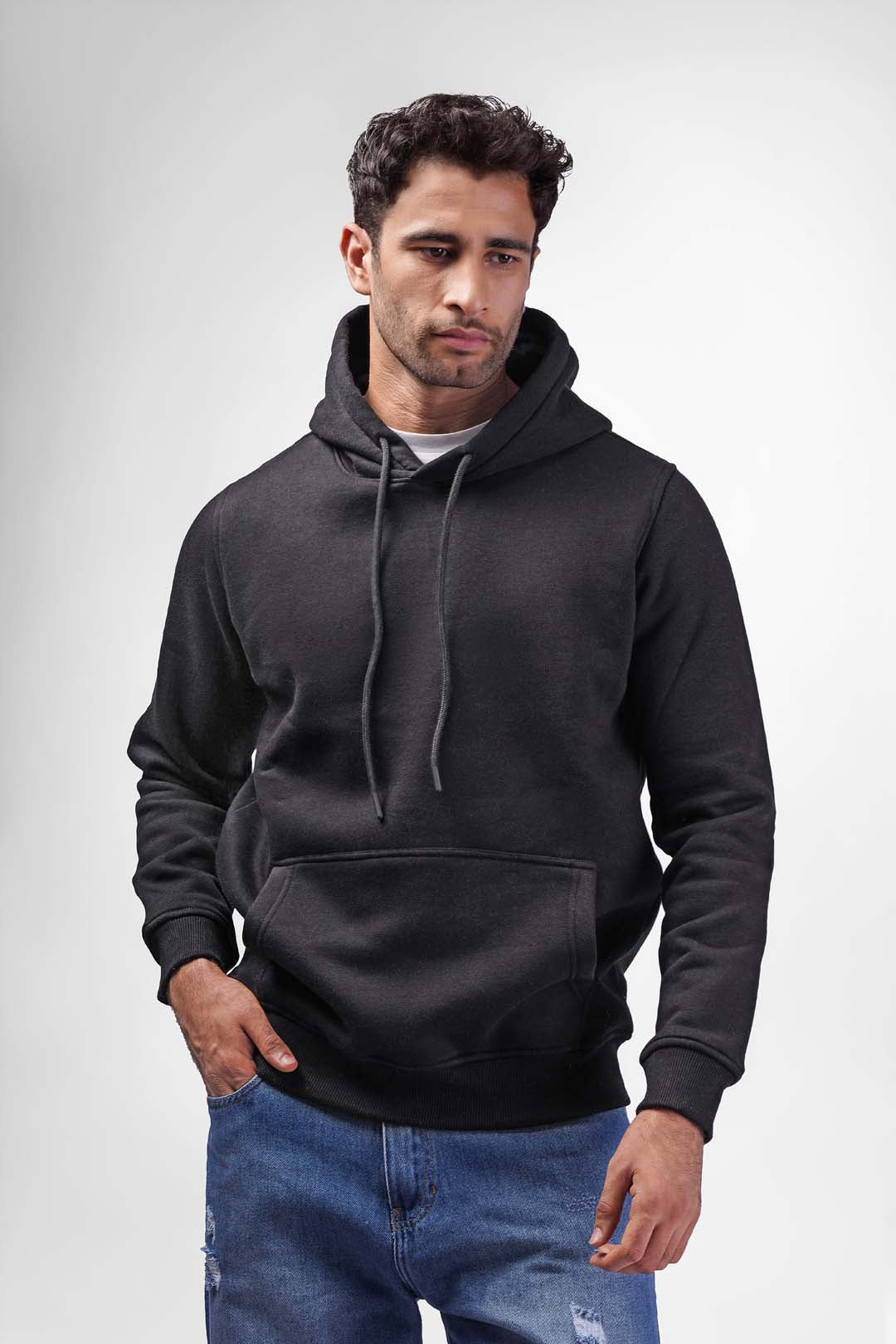 beige Basic Hoodie Sweatshirt