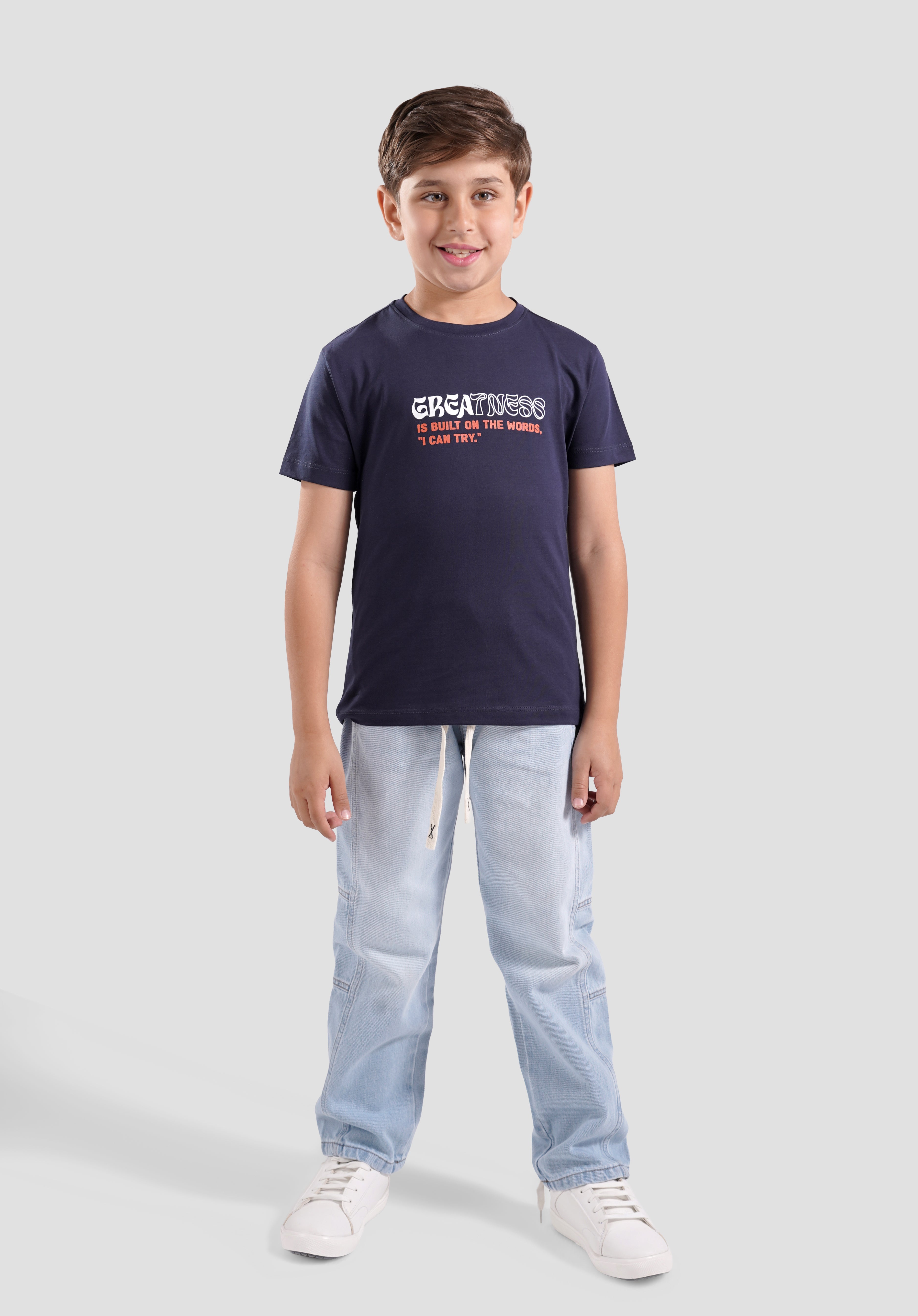 Kids-Crew Neck Printed T-Shirt