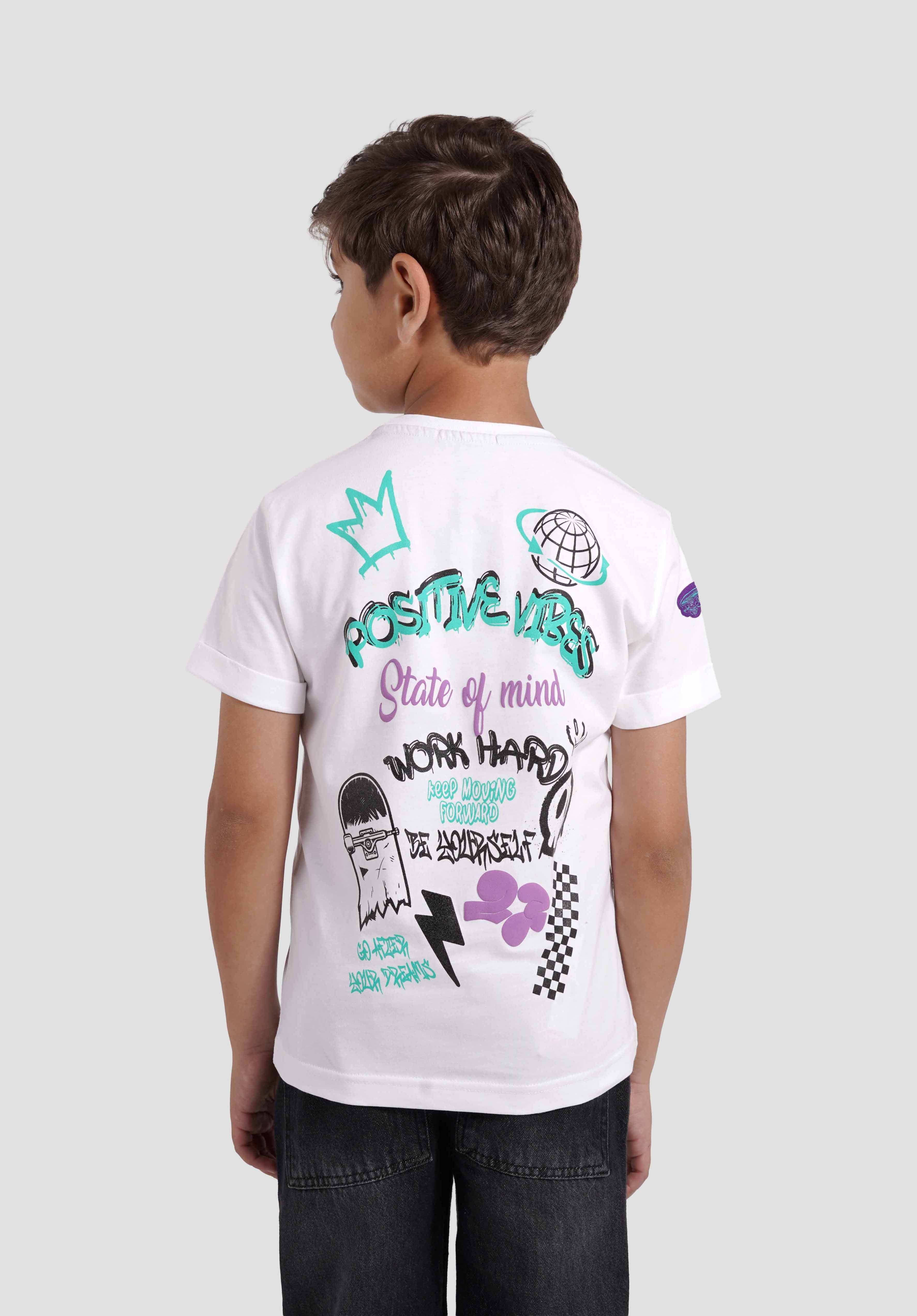 Kids-Crew Neck Printed T-Shirt