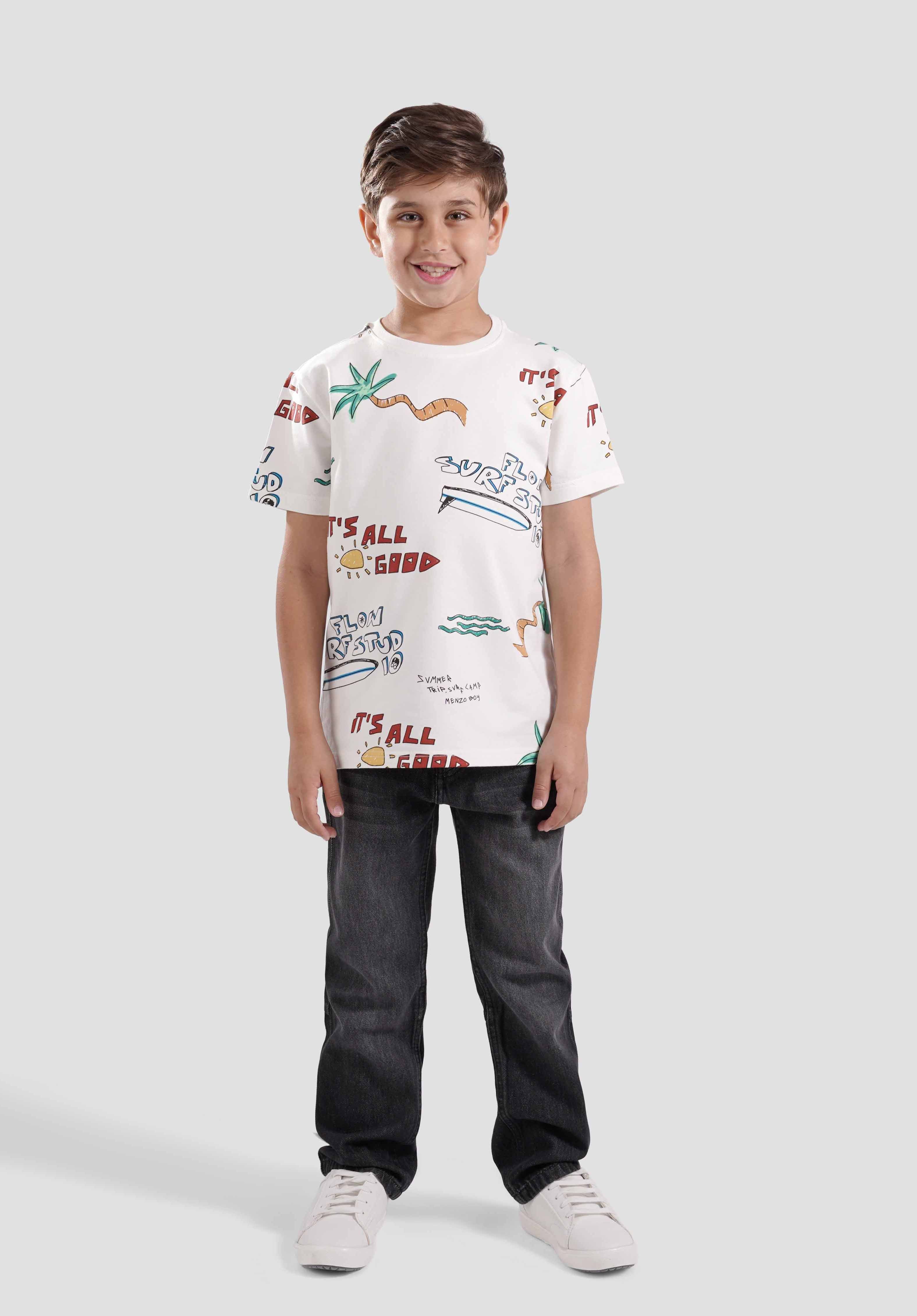 Kids-Crew Neck Printed T-Shirt
