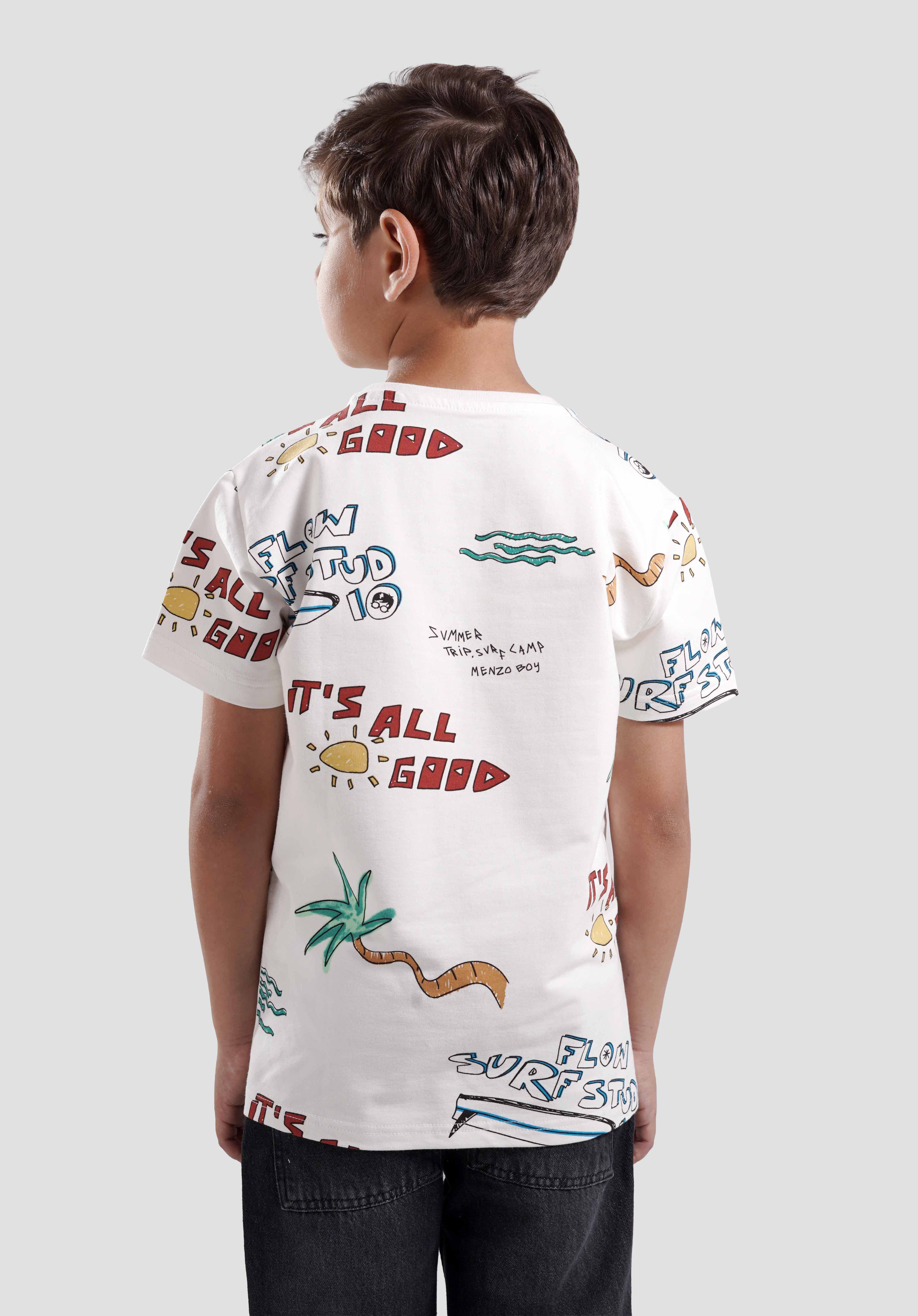 Kids-Crew Neck Printed T-Shirt