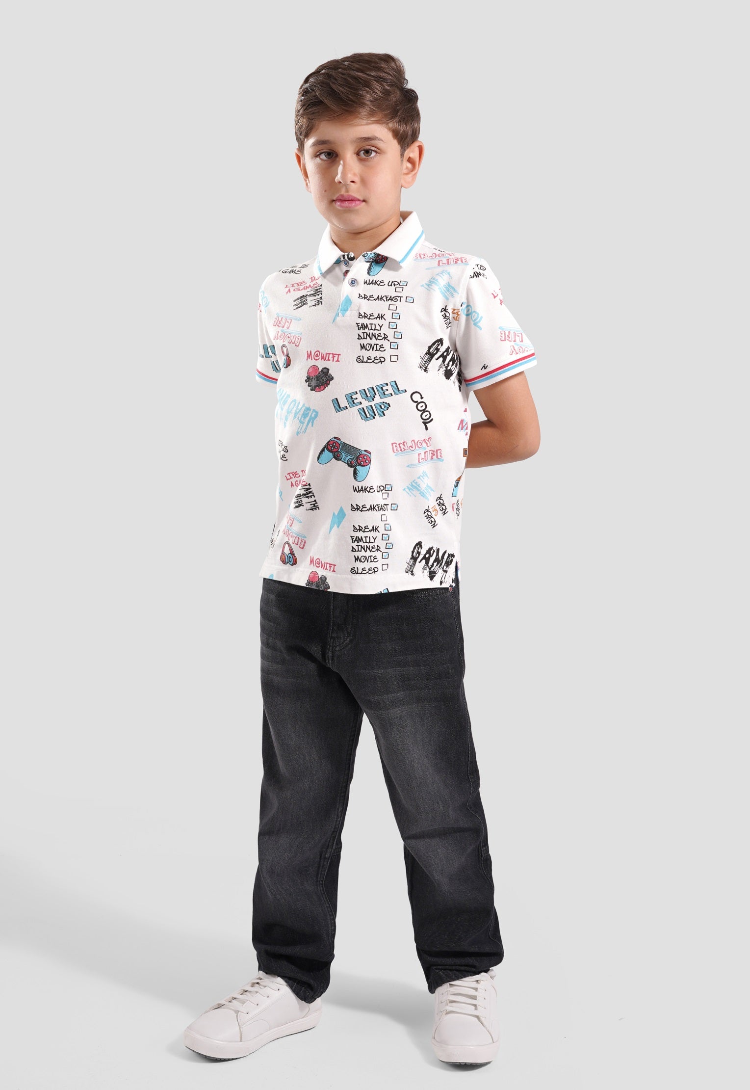 Kids Printed Polo Shirt