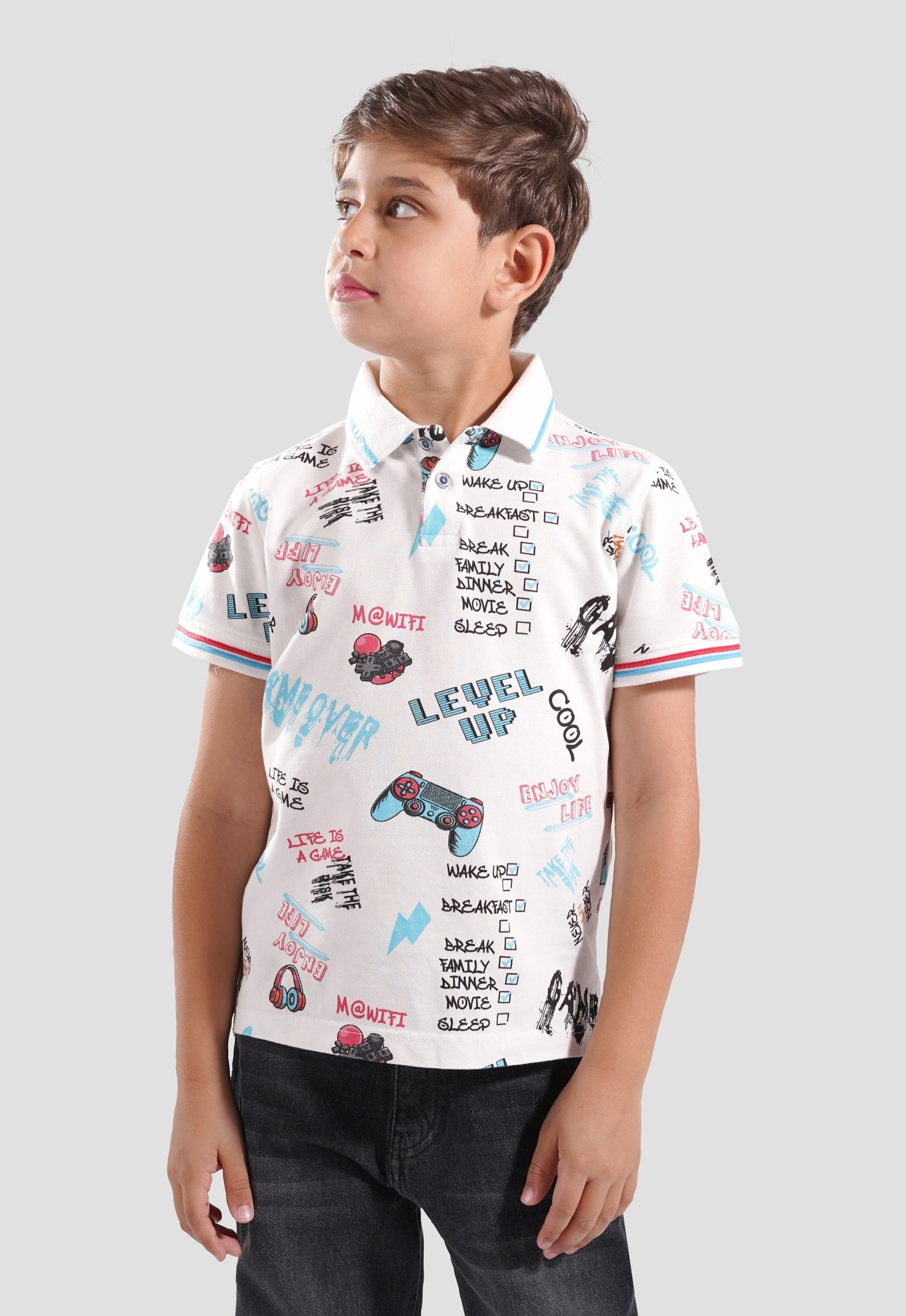 Kids Printed Polo Shirt