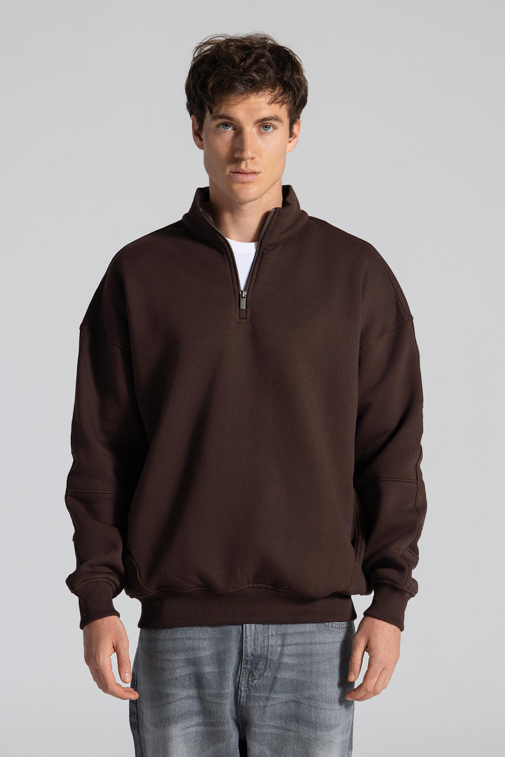 Basic Haif Zipper Sweatshirt