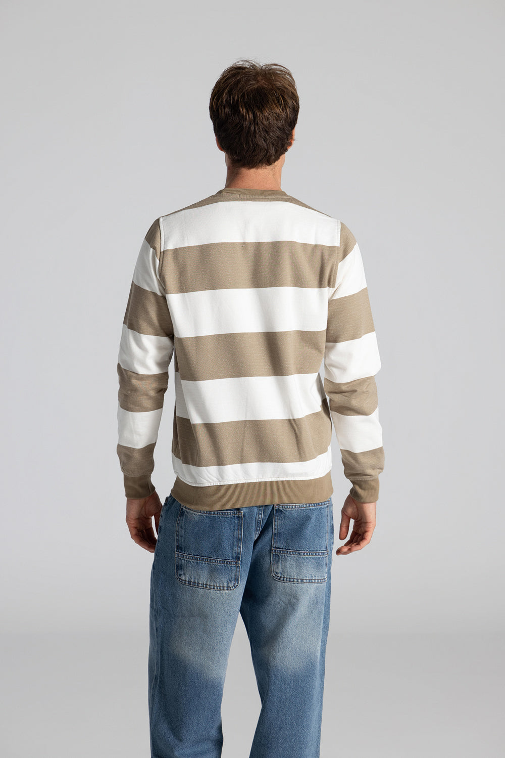 Crew Neck Striped Sweatshirt