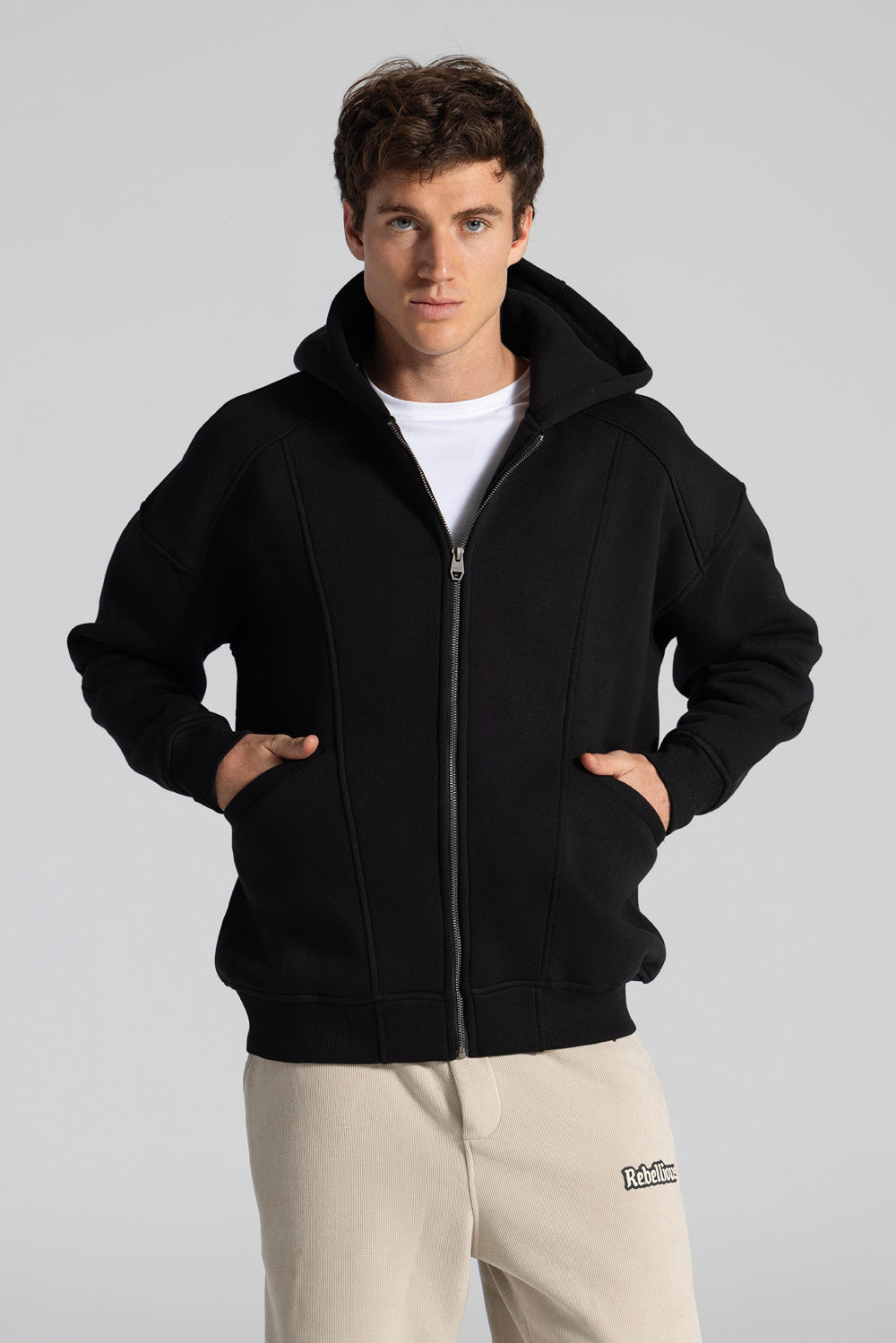Basic Full Zipper Hoodie Sweatshirt