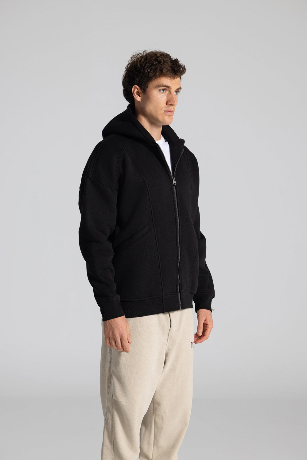 Basic Full Zipper Hoodie Sweatshirt