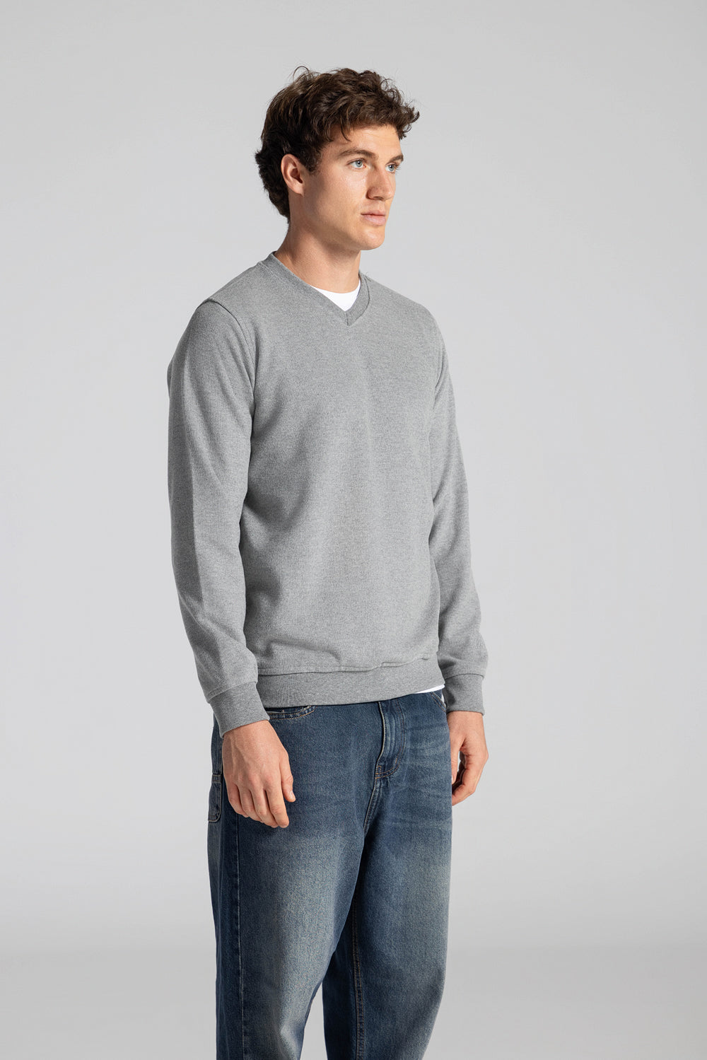 Basic V Neck Sweatshirt