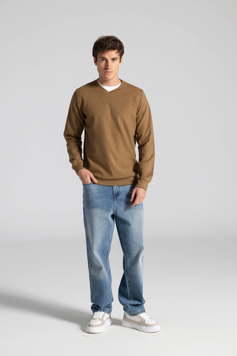 Basic V Neck Sweatshirt