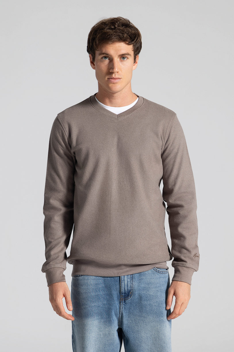 Basic V Neck Sweatshirt