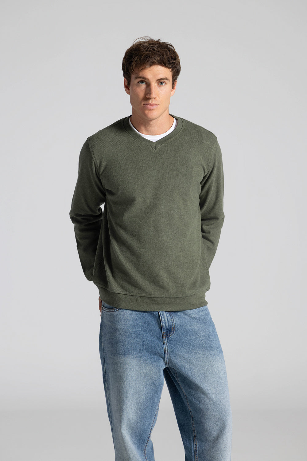 Basic V Neck Sweatshirt