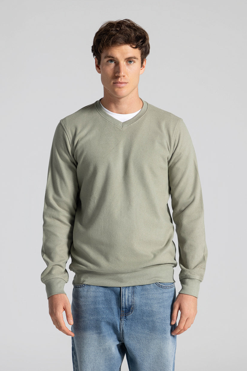 Basic V Neck Sweatshirt