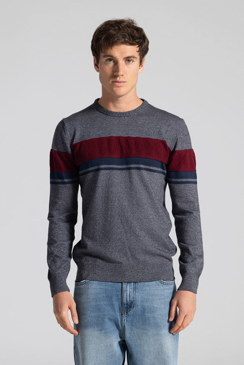 Striped crew Neck Pullover