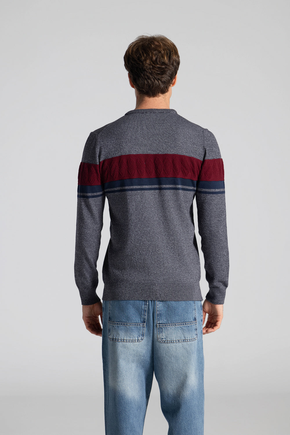 Striped crew Neck Pullover