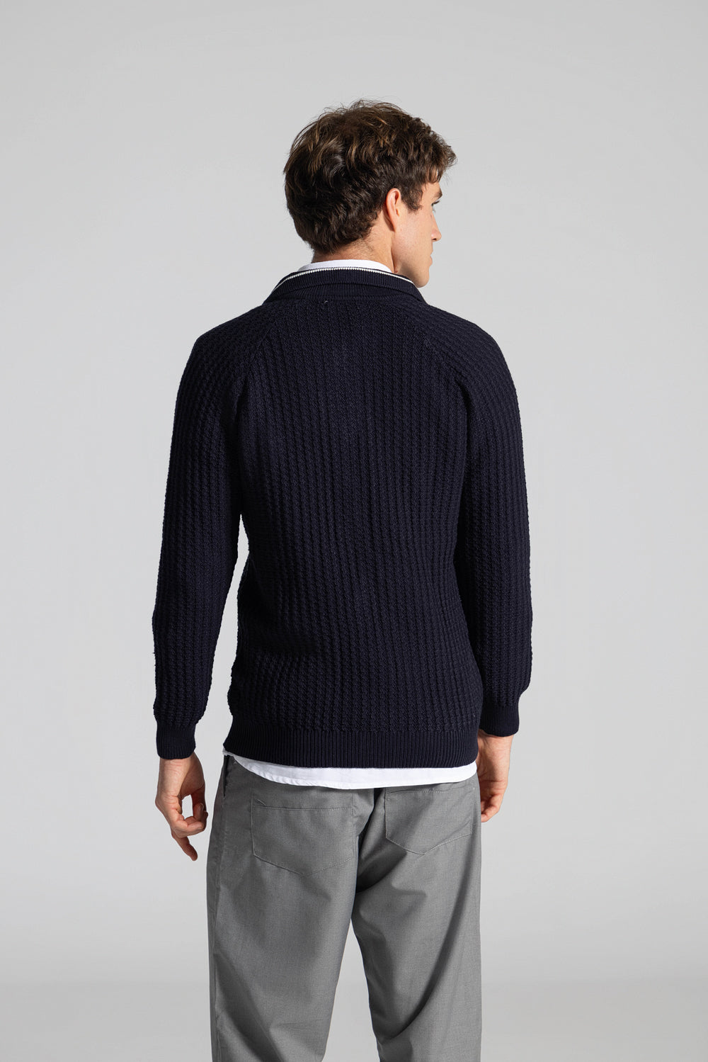 Full Zipper Knitted Pullover