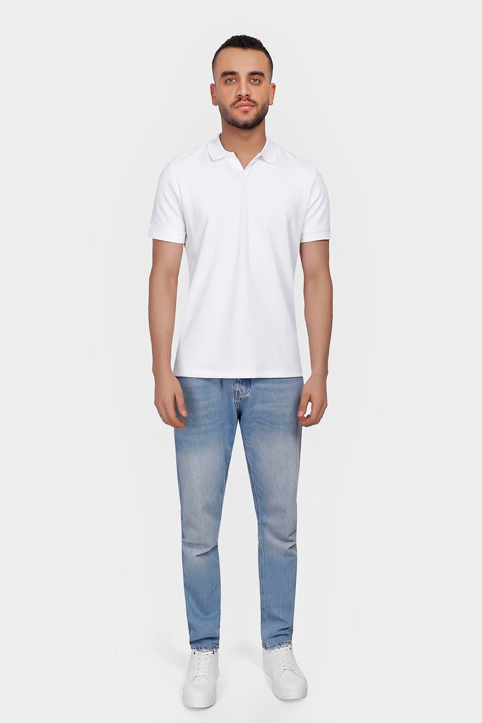 white basic  polo shirt