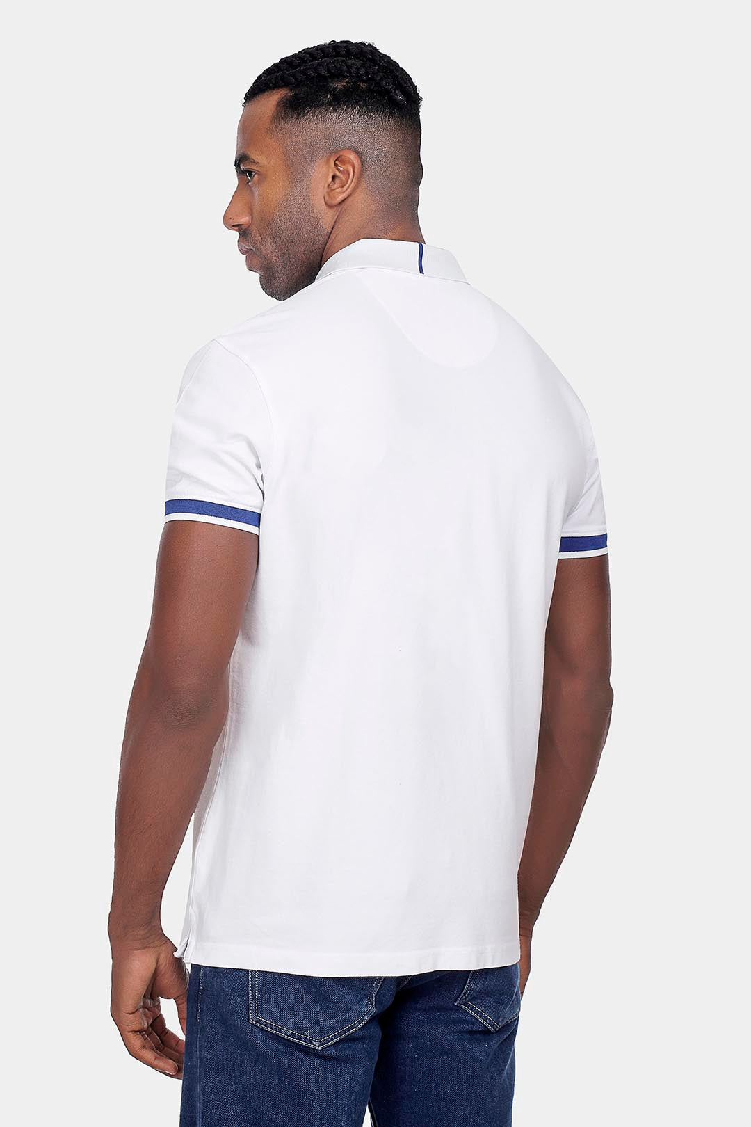 white zipper polo shirt