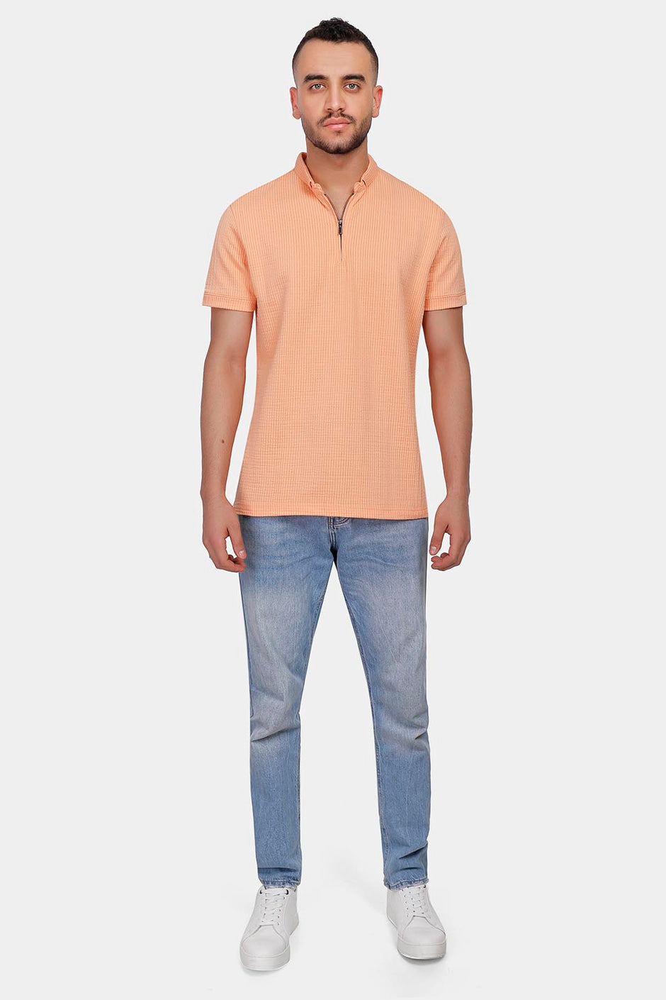 simon zipper polo shirt