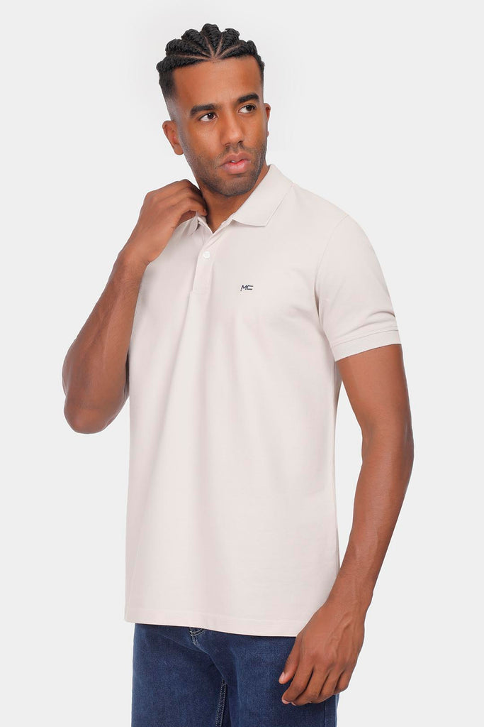 Beige Basic Polo Shirt