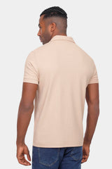 Beige Basic Polo Shirt