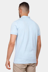 Sky Blue Zipper Polo Shirt