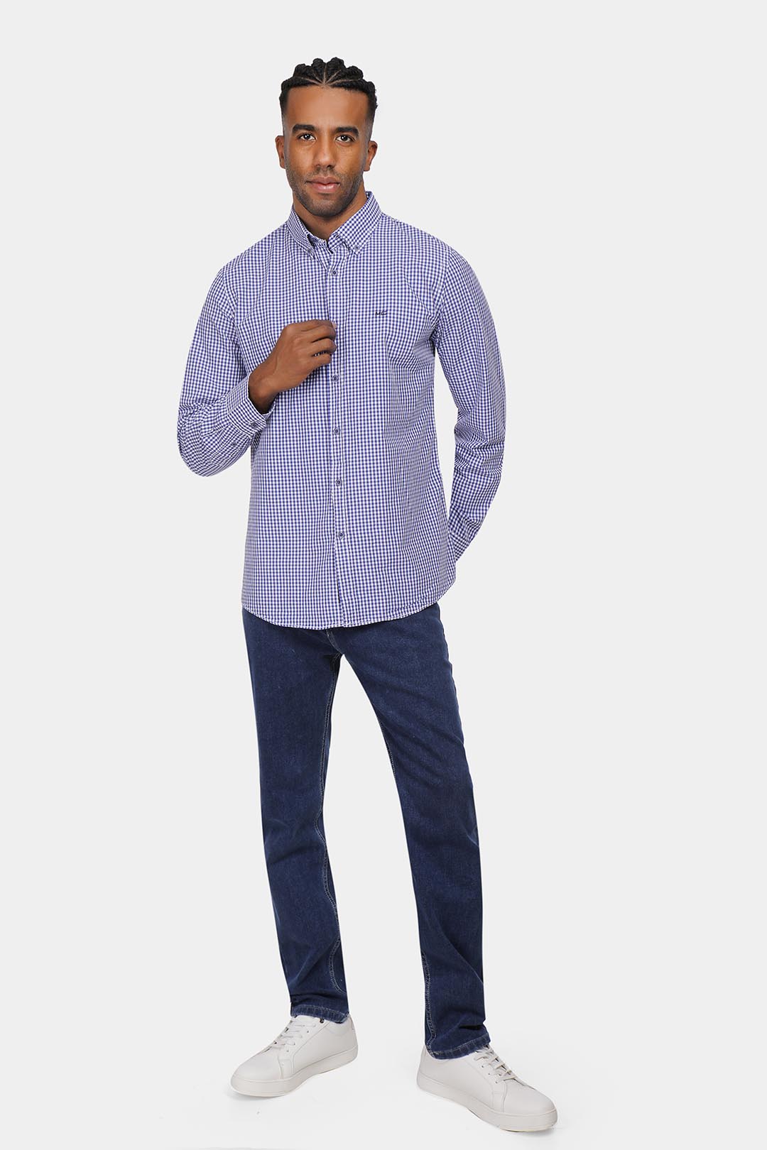 Blue Checked Slim Fit Shirt