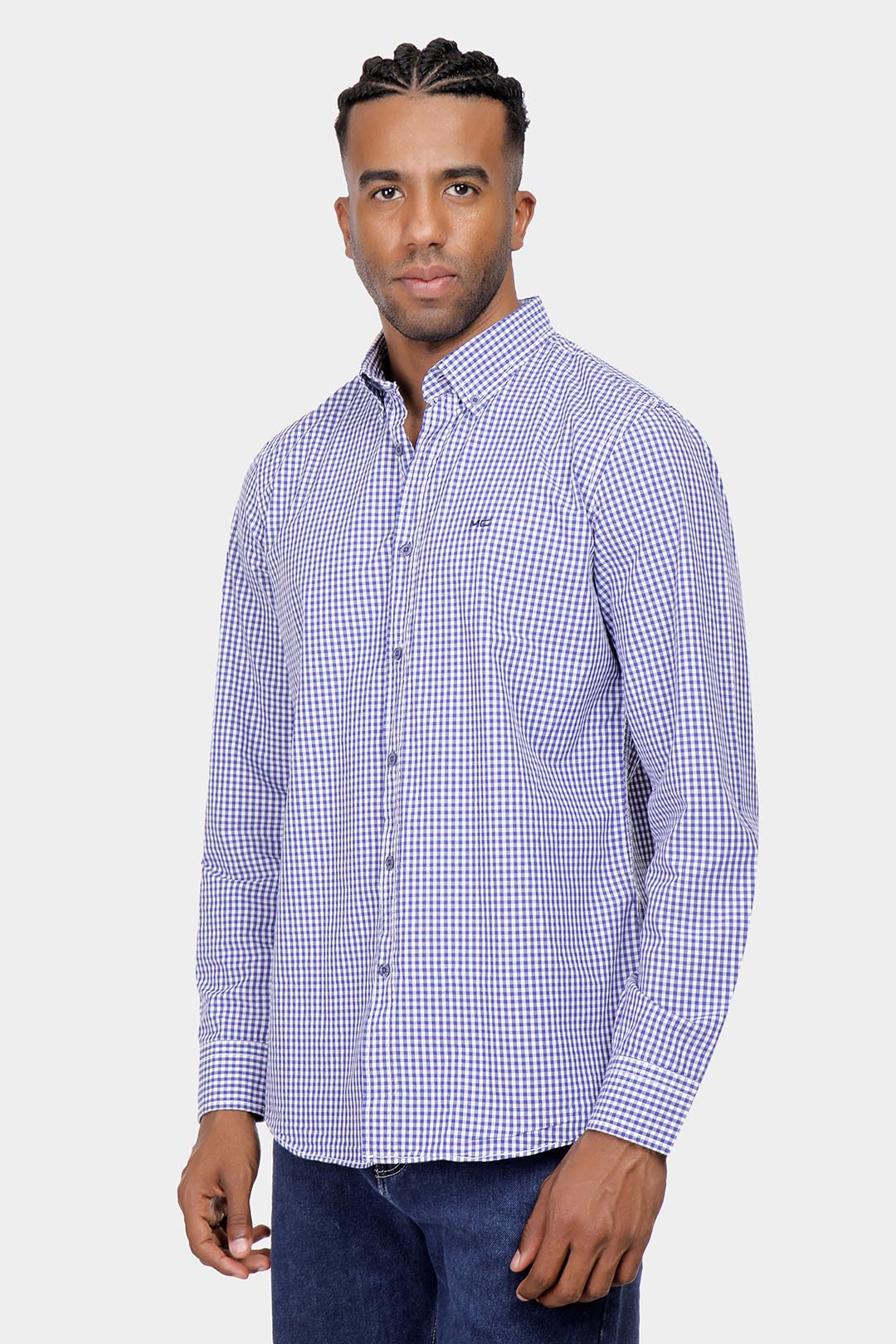 Blue Checked Slim Fit Shirt